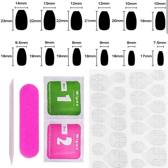 🆕24pc Pink & White Flame Ballerina Nails - Picture 3 of 4